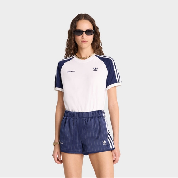 Adidas x Sporty & Rich Two Tone Ringer Tee White/Navy - Picture 4 of 4